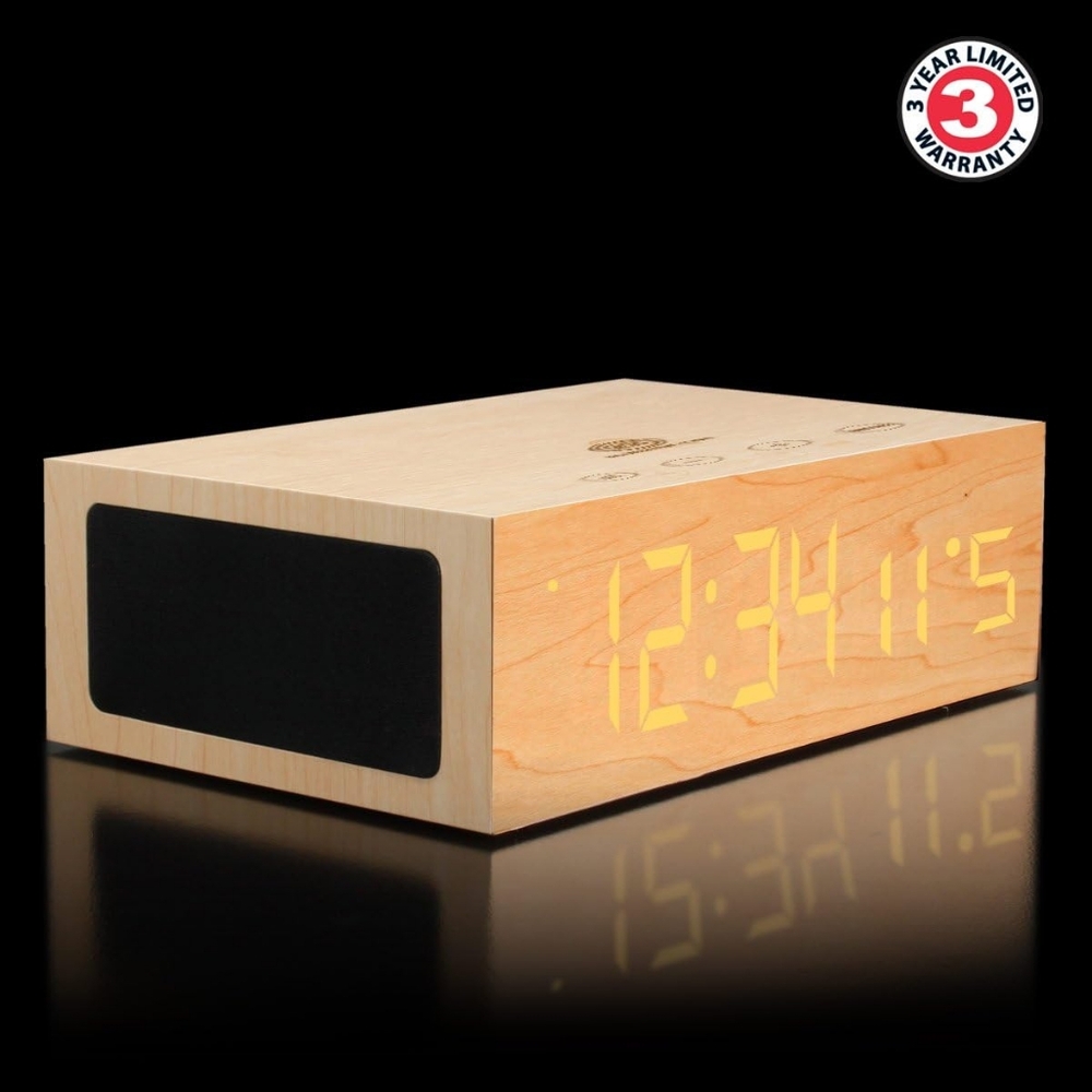 GOgroove BlueSYNC TYM Bluetooth Wireless Stereo Speaker & Wooden Alarm Clock - Picture 5 of 13